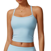 Blue Strap Sando Crop Top