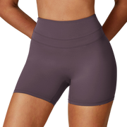 Plum Violet High-Waisted Contour Seamless Workout Shorts
