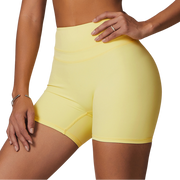 Yellow High-Waisted Contour Seamless Workout Shorts