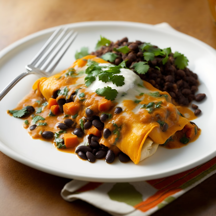 Flavorful and Nutritious: Sweet Potato and Black Bean Enchiladas