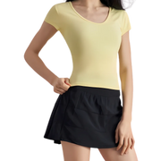 Scoop Neck Basic Tee Top