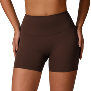 Brown High-Waisted Seamless Compression Shorts