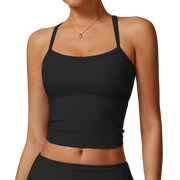 Black Strap Sando Crop Top