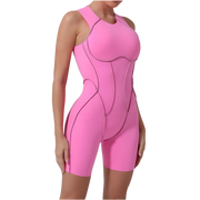 Sleeveless Stitch Short Gym Jumpsuit