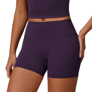 Purple Seamless Contour V-Back Gym Shorts