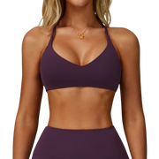 Purple Multi-Strap Crossback Sports Bra