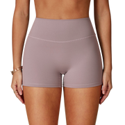 Purple Grey Seamless Contour V-Back Gym Shorts