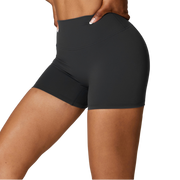 Black Seamless Contour V-Back Gym Shorts
