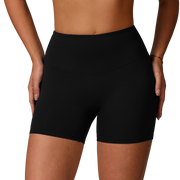 Black High-Waisted Seamless Compression Shorts