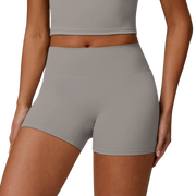 Moon Grey Seamless Contour V-Back Gym Shorts