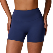 Blue High-Waisted Seamless Compression Shorts