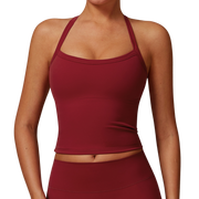 Maroon Strap Sando Crop Top
