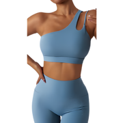 One Shoulder Cutout Sports Bra