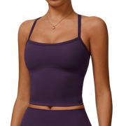 Purple Strap Sando Crop Top