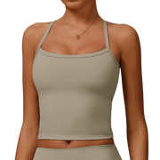 Almond Strap Sando Crop Top