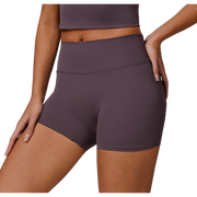 Plum Violet Seamless Contour V-Back Gym Shorts