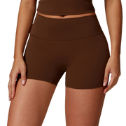 Brown Seamless Contour V-Back Gym Shorts