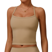 Apricot Strap Sando Crop Top
