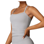 Light Grey Strap Sando Crop Top