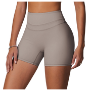 Almond High-Waisted Contour Seamless Workout Shorts