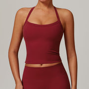 Maroon Strap Sando Crop Top