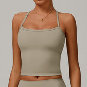 Almond Strap Sando Crop Top