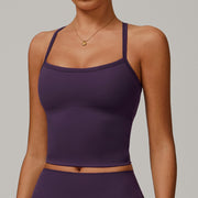 Purple Strap Sando Crop Top