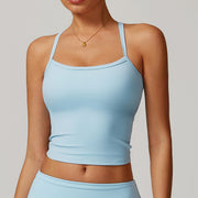 Blue Strap Sando Crop Top