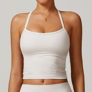 White Strap Sando Crop Top