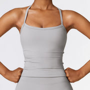 Light Grey Strap Sando Crop Top
