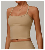 Apricot Strap Sando Crop Top