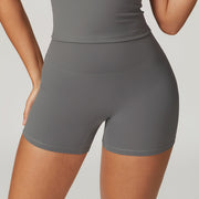 Grey Seamless Contour V-Back Gym Shorts