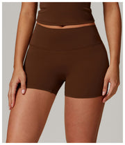Brown Seamless Contour V-Back Gym Shorts