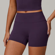 Purple Seamless Contour V-Back Gym Shorts