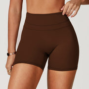 Brown High-Waisted Contour Seamless Workout Shorts