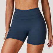 Navy Blue High-Waisted Contour Seamless Workout Shorts