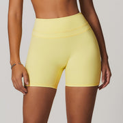Yellow High-Waisted Contour Seamless Workout Shorts