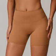 Khaki High-Waisted Seamless Compression Shorts