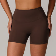 Brown High-Waisted Seamless Compression Shorts
