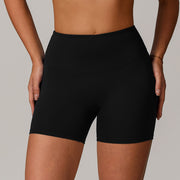 Black High-Waisted Seamless Compression Shorts