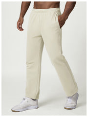 Beige Classic Straight‑Leg Sweatpant