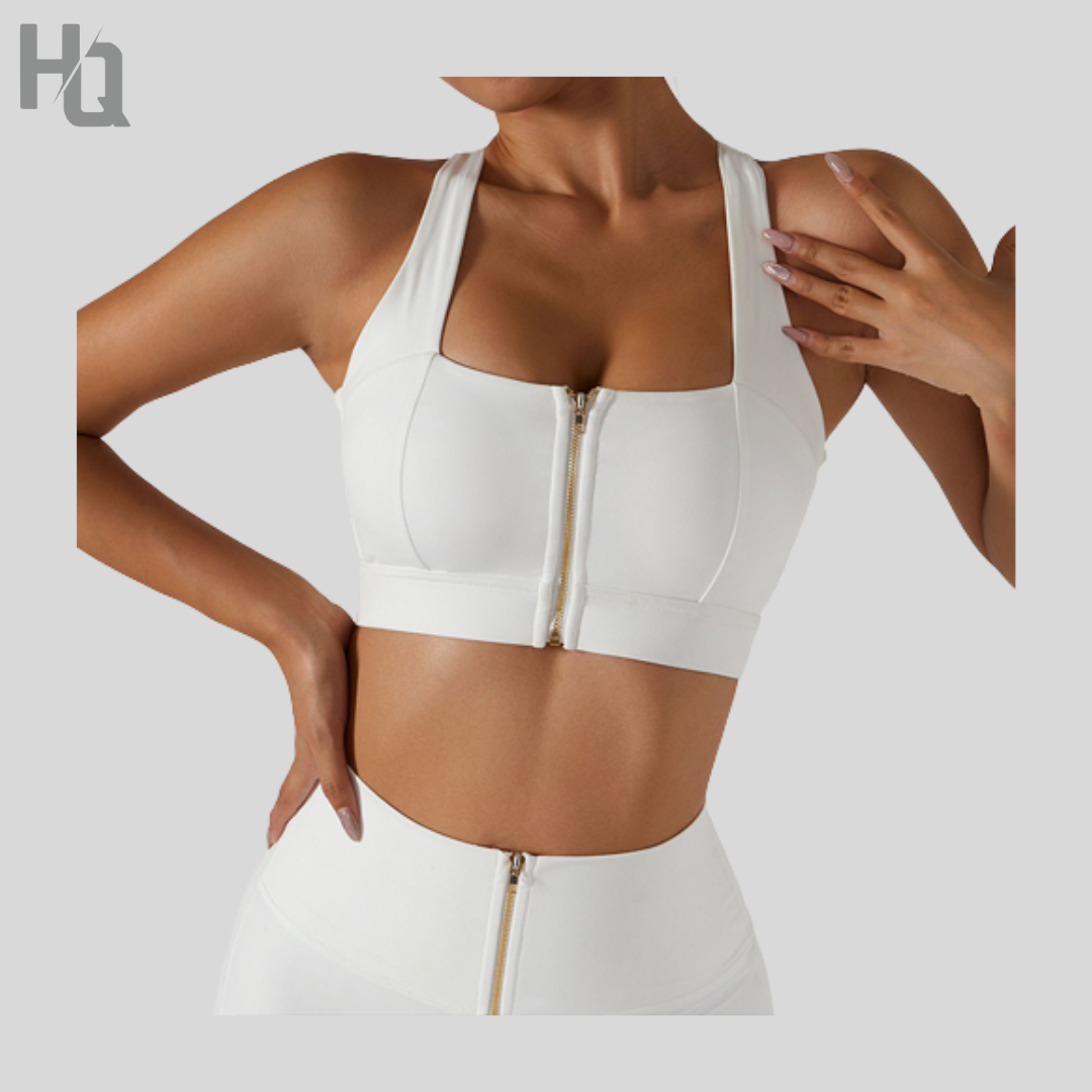 HQ- FlexiFit Workout Bra with Zip-Up Details – HQ Sportwear