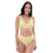 Yellow Recycled high-waisted bikini