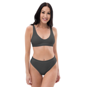 Grey Recycled high-waisted bikini