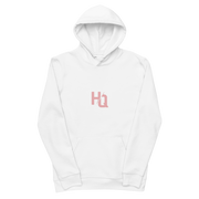 The unisex essential eco hoodie with Pink HQ logo